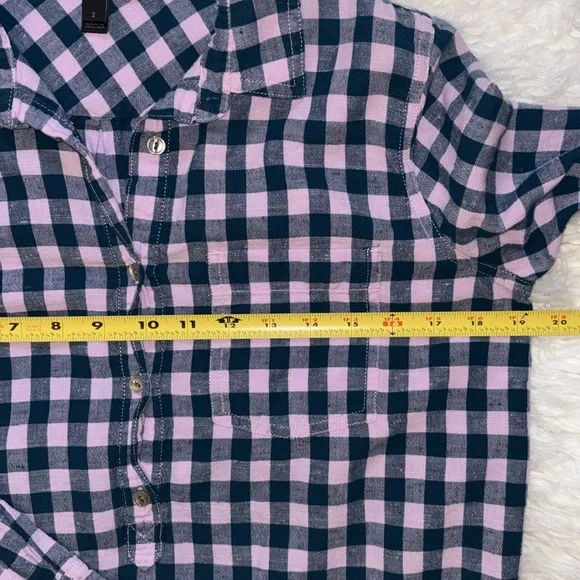 J. Crew Flannel Popover Shirt, Size 2 - Picture 5 of 13